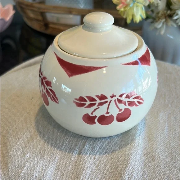 Cherry Pattern French Sugar Jar - Picture 7 of 7